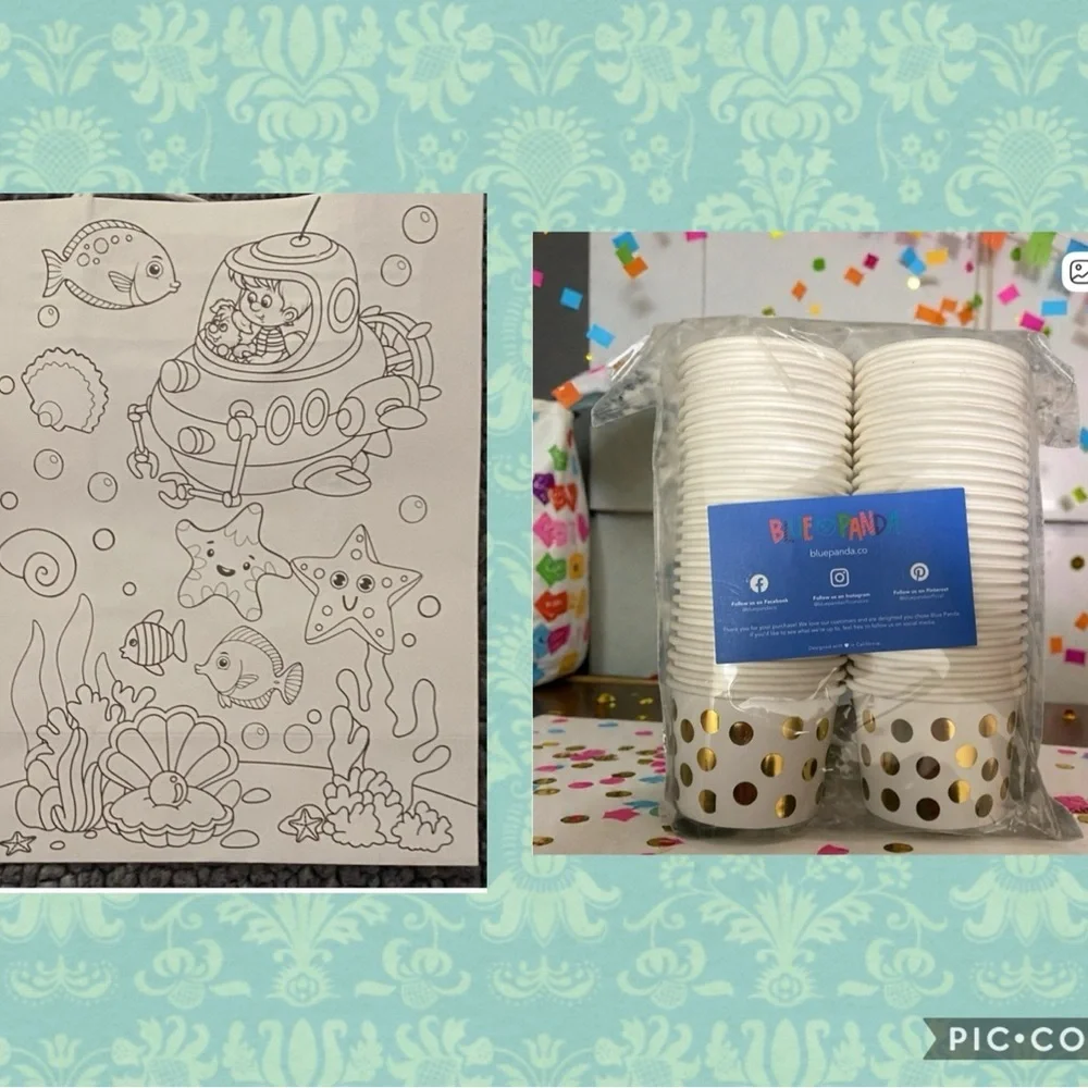 ☀️NWT Party cups and Color your own bags.